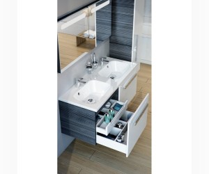 Тумба под раковину Ravak Chrome SD, 120 см, цвет корпуса cтрипоникс, цвет фасада белый, X000000537