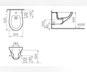 Биде Vitra Arkitek 6231B003-0290 подвесное