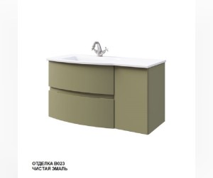 Тумба под раковину Caprigo Integra 100 INT100.1L/R, цвет B023 оливковый