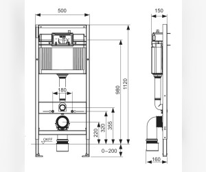 Инсталляция для унитаза TECE Base K440200 с кнопкой смыва TECEambia, белый