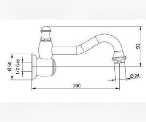 Излив Bandini Antica 618120ZZ06 для раковины, цирконий