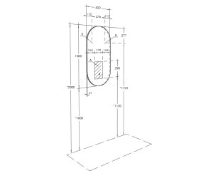 Зеркало Акватон Альто 50 x 100 см c подсветкой, белый, 1A256402A1010