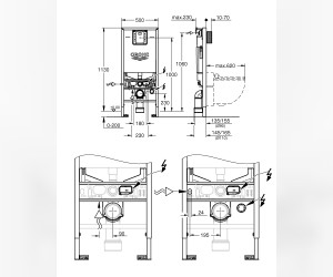 Инсталляция (3 в 1) Grohe Rapid SLX 39598000 для подвесного унитаза