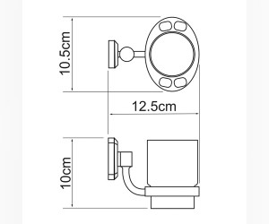 Стакан стеклянный с держателем WasserKRAFT 3028