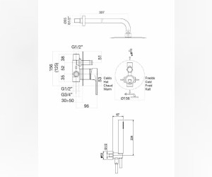 Душевая система Fiore Kera, черный матовый, 88NN7554