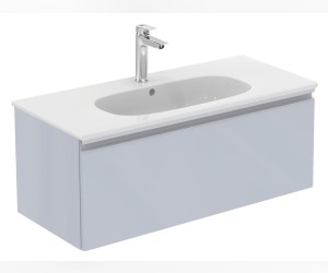 Тумба под раковину Ideal Standard Tesi 100 см, подвесная, cветло-серый глянцевый, T0048PH