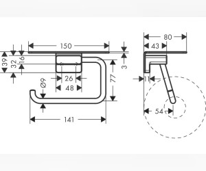Держатель туалетной бумаги Hansgrohe AddStoris, с полкой, золото, 41772990