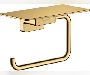 Держатель туалетной бумаги Hansgrohe AddStoris, с полкой, золото, 41772990