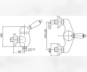 Смеситель Cezares Elite D-02-M цвет бронза, ручки металл