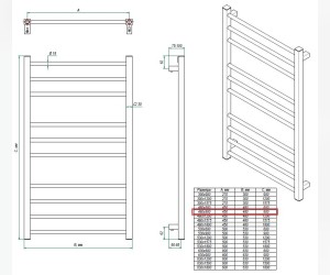 Полотенцесушитель электрический Grota Classic 48 x 90 см, ширина 48 см, высота 90 см, крашеный белый