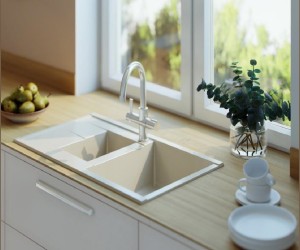 Мойка кухонная Акватон Делия 87, 1A716232DE290, 87 х 51 х 21.8 см, шампань