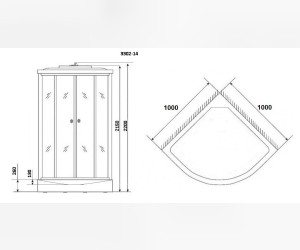 Душевая кабина Niagara NG-3302-14G, 100 x 100 см с гидромассажем