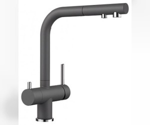 Смеситель Blanco Fontas-S II 525207, для кухни, с краном для питьевой воды, темная скала