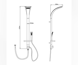 Душевая стойка для смесителя Gllon GL-SL099W