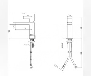 Смеситель Cezares Unika для раковины, бронза, UNIKA-LSM1-02-W0
