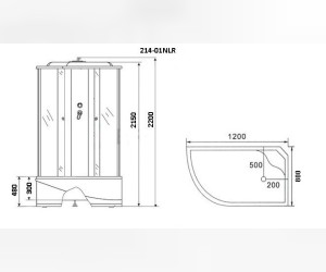 Душевая кабина Niagara 2140134L/RN, 120 x 80 см