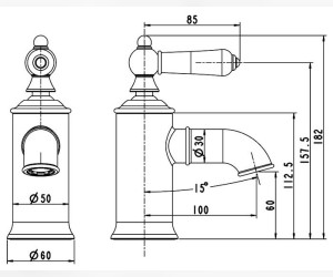 Смеситель Bravat Art River F175109C для раковины, хром
