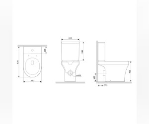 Напольный безободковый унитаз Damixa Skyline DX35C8600SC, крышка микролифт