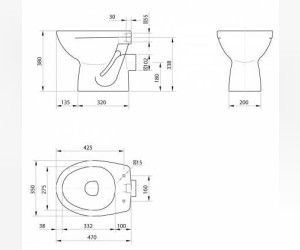 Приставной унитаз Gala Elia 18170(71891)