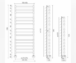 Полотенцесушитель водяной Margaroli Sole 4643711CRP, с полкой, высота 107.6 см, ширина 43 см, хром
