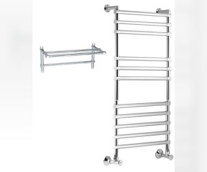 Полотенцесушитель водяной Margaroli Sole 4643711CRP, с полкой, высота 107.6 см, ширина 43 см, хром