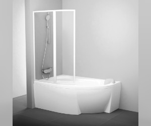 Шторка для ванны Ravak VSK2 Rosa 160, левая/правая, профиль белый, витраж транспарент, 76L90100Z1/76P90100Z1