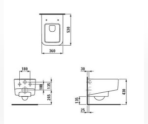 Подвесной унитаз Laufen Pro S Rimless 8.2096.2.000.000.1, безободковый
