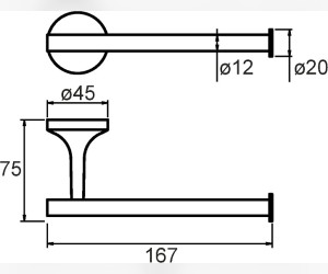 Полотенцедержатель Milardo Magellan MAGSM00M52, 16.7 см, хром