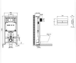 Инсталляция Jacob Delafon E21749RU-00 с безободковым унитазом Rodin+ EDY102, сиденье микролифт, клавиша хром, (E29025+E20858-CP+EDY102+E23280)