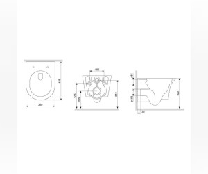 Подвесной безободковый унитаз Damixa Skyline DX35C1700SC, крышка микролифт
