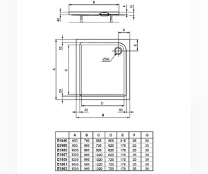 Поддон душевой Ideal Standard Connect Air E106301, 150 х 90 см, акриловый, белый