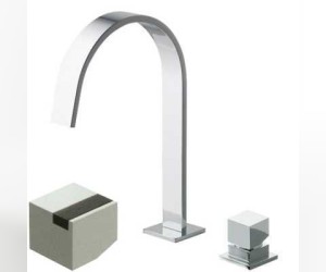 Смеситель Bandini Ice Cube 2 750920SN04LT для раковины, матовый никель/ручка тик