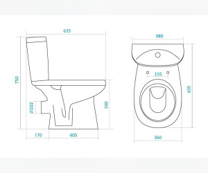 Напольный унитаз Santek Анимо 1.WH30.2.132 крышка стандарт