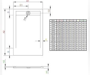 Поддон для душа Radaway Teos F, 150 x 80 см, прямоугольный, HTF15080-54