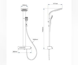Душевая система Gllon GL-SF2036LW-S