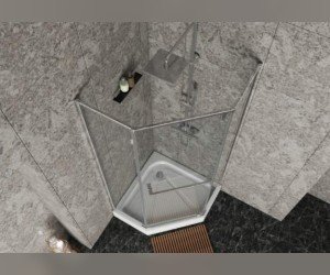 Душевой уголок Bravat Stream BS090.6112S, 90 x 90 x 215 см, двери распашные, стекло прозрачное, хром