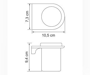 Стакан для зубных щеток WasserKraft Kammel К-8328 стеклянный
