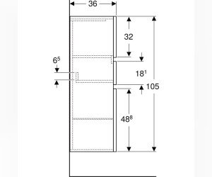 Шкаф-пенал Geberit Renova Plan, 39 х 105 см, цвет белый глянцевый, 501.922.01.1