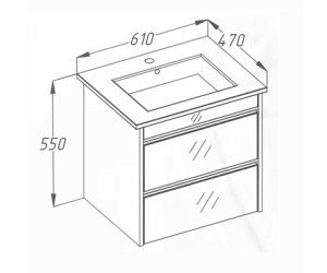 Тумба под раковину Opadiris Фреш 60 подвесная, 00-00002820, белый