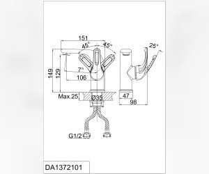 Смеситель D&K Eucharius Rhein DA1372101 для раковины