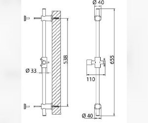 Штанга душевая Bandini Stel 39177600, хром