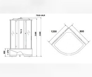 Душевая кабина Niagara NG-7310-14L/R, 120 x 80 см
