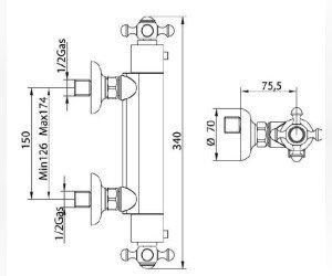 Смеситель Bandini Antica 5684200006 для душа, хром