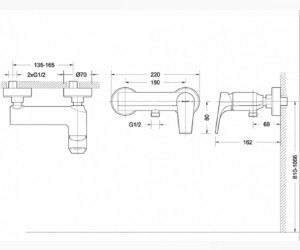 Смеситель Bravat Vega F9119177CP-01 для душа