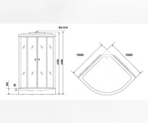 Душевая кабина Niagara NG-302 Мозаика, 100 x 100 см, без бани