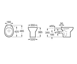 Приставной унитаз Roca Victoria 344397000