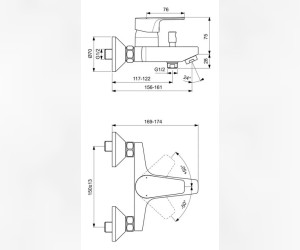 Смеситель Ideal Standard Cerafine D для ванны с душем, хром, BC692AA