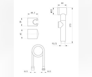 Гигиенический душ Caprigo Parts для биде, хром, 99-553-crm