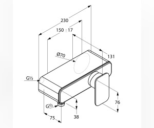 Смеситель Kludi E2 497140575 для душа настенный