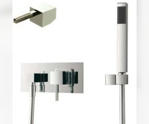 Смеситель Bandini Ice Cube 2 7545200000LR для душа, хром/ручка белый дуб